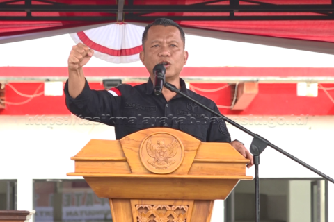 sambutan dodi juanda pada saat apel siaga pengawasan masa tenang