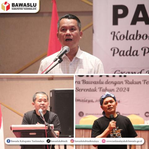 pimpinan bawaslu kab tasik saat acara sosialisasi pengawasan partisipatif kepada RT RW